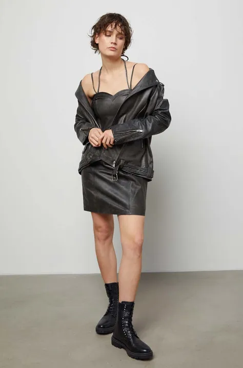Answear Lab rochie de piele piele