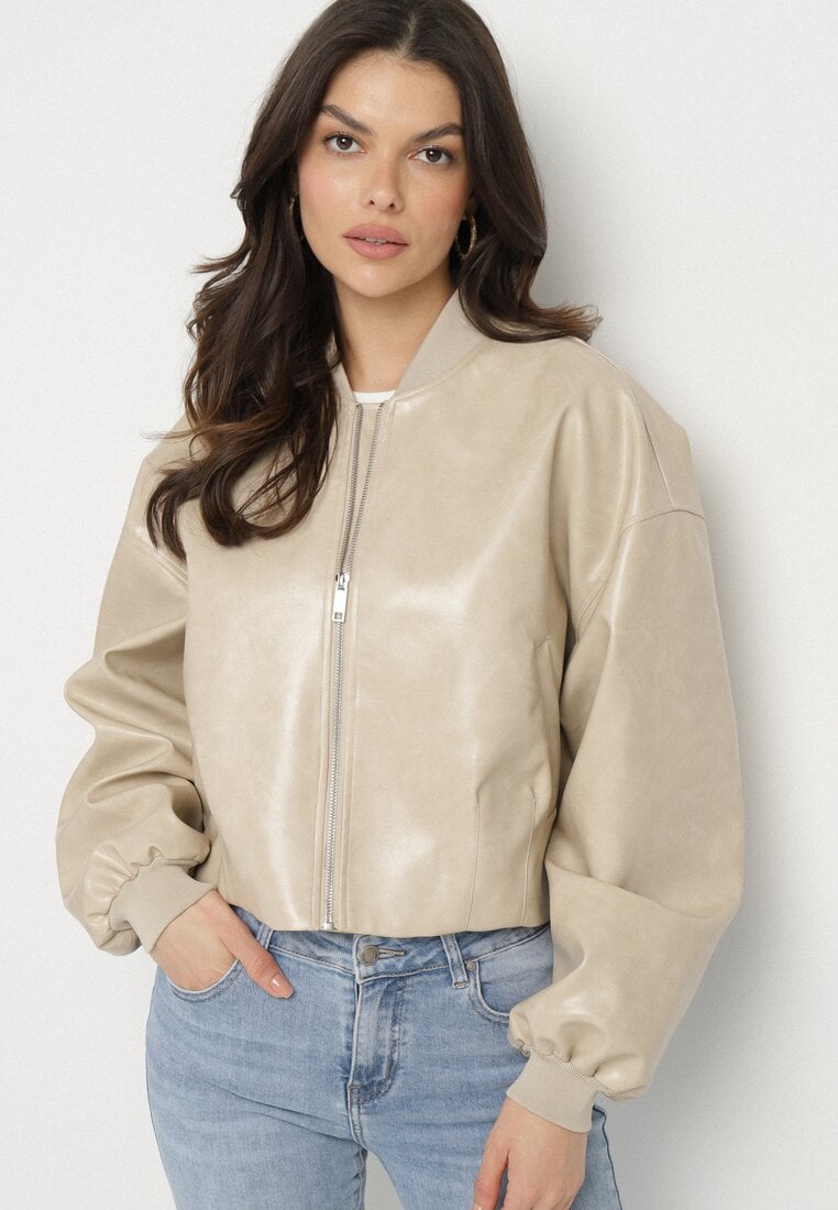 Geci piele Geacă Bej deschis