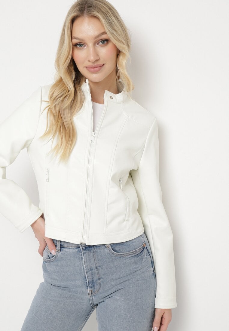 Geci piele Geacă Albă