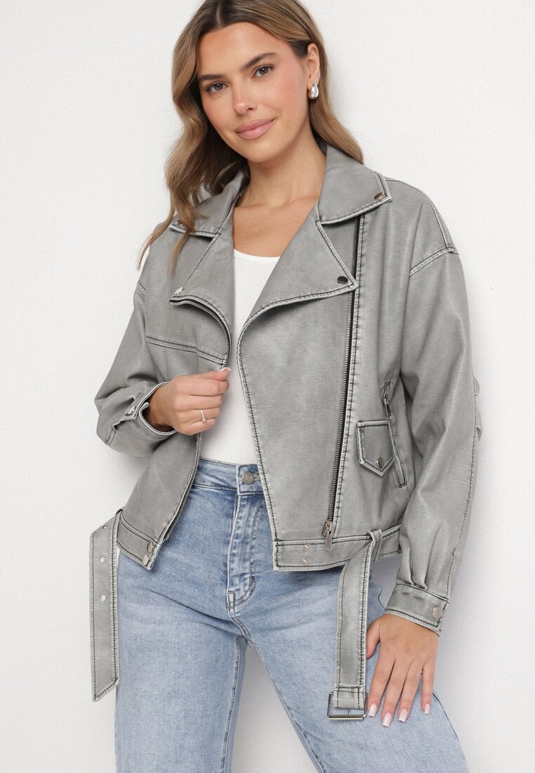 Geci piele Geacă Gri