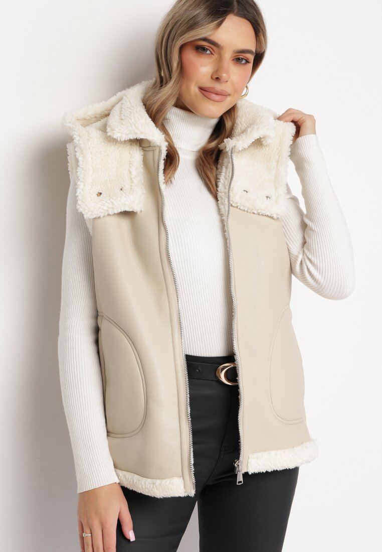 Veste piele Vestă Bej deschis