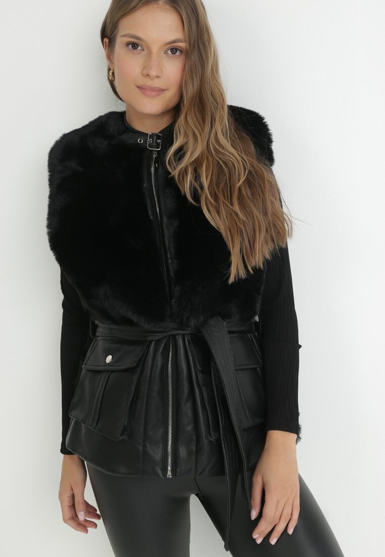 Veste piele Vestă Neagră