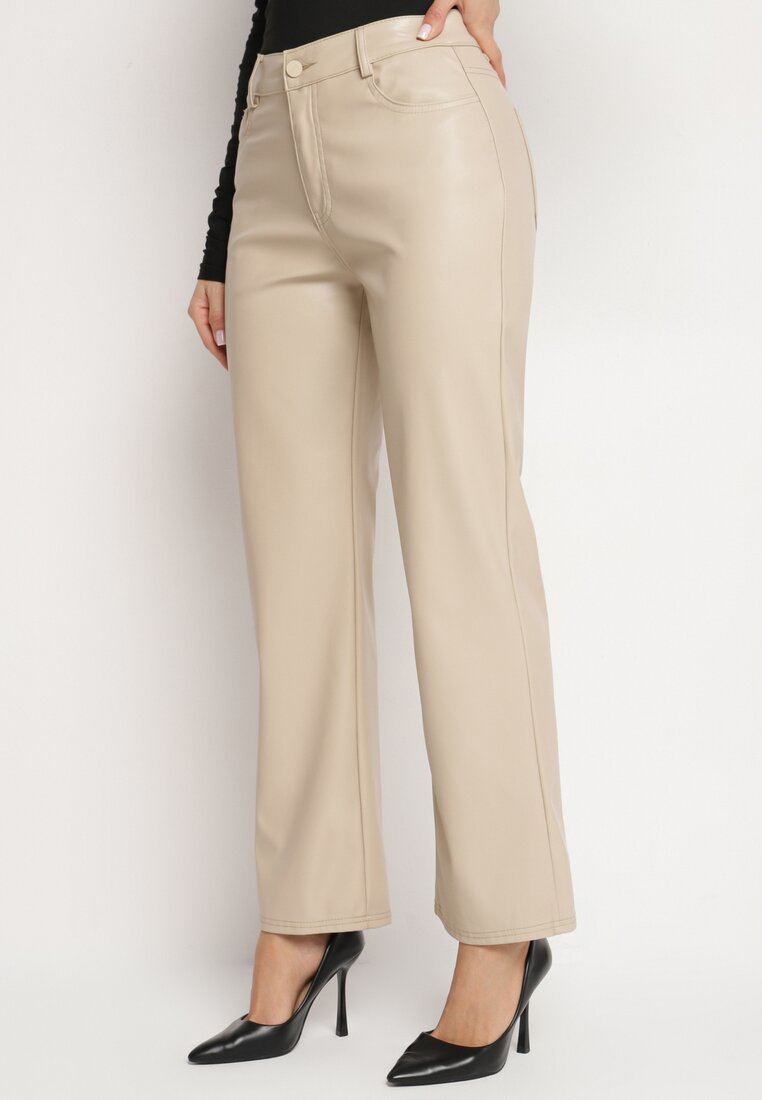 Pantaloni piele Pantaloni Bej