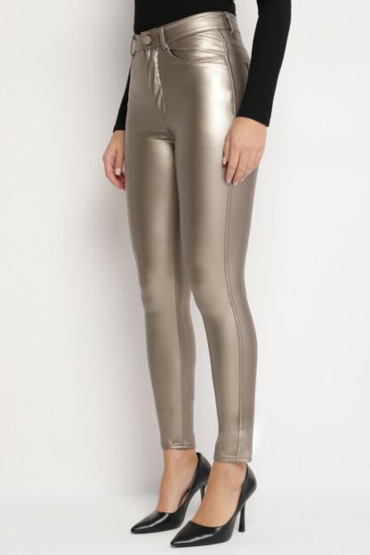 Pantaloni piele Pantaloni Culoarea șampaniei
