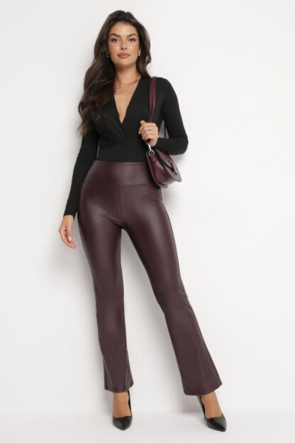 Pantaloni piele Pantaloni Bordo