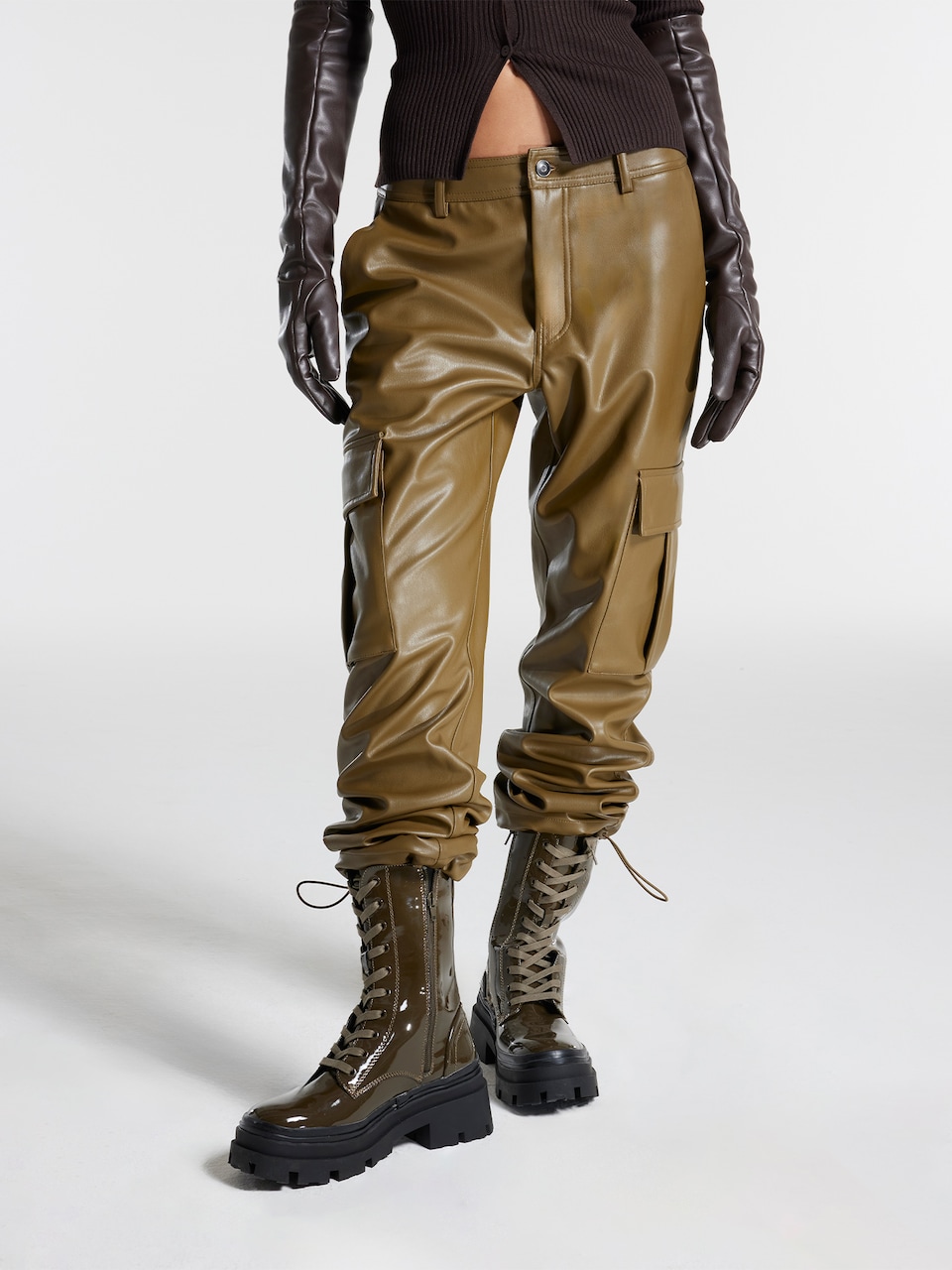 Pantaloni piele ABOUT YOU x Chiara Biasi