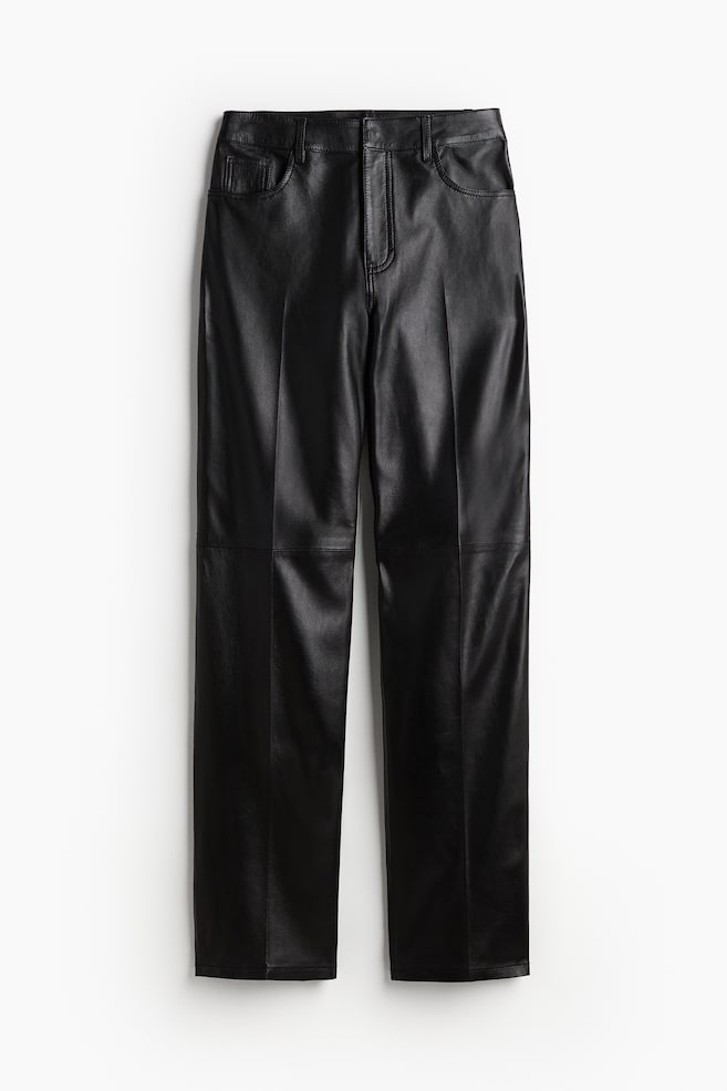 Pantaloni piele H&M - Pantaloni de piele cu dungă