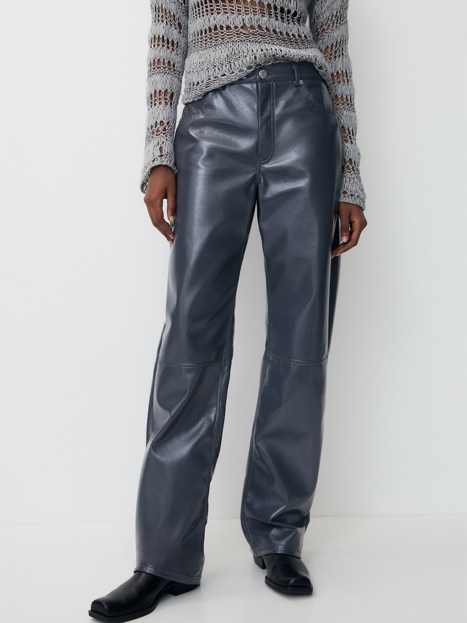 Pantaloni piele Pull&Bear