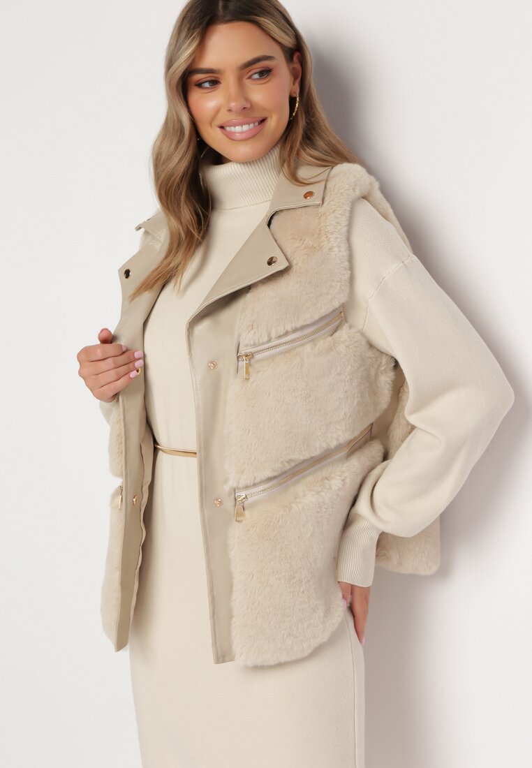 Veste piele Vestă Bej deschis