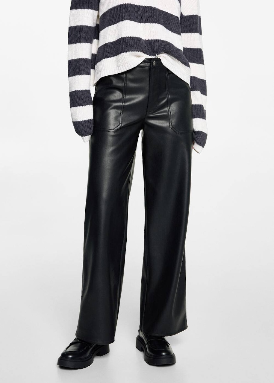Pantaloni piele MANGO TEEN