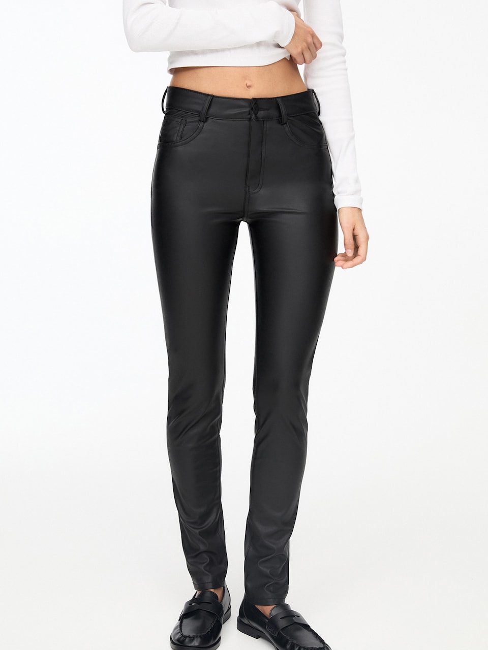 Pantaloni piele Pull&Bear