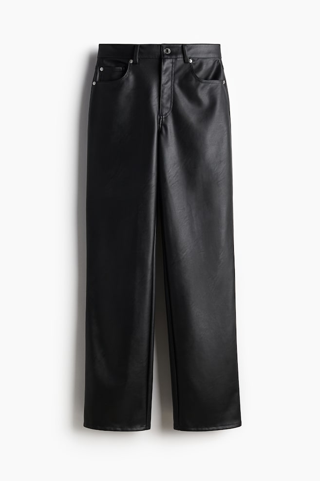 Pantaloni piele H&M - Pantaloni peliculizați Straight