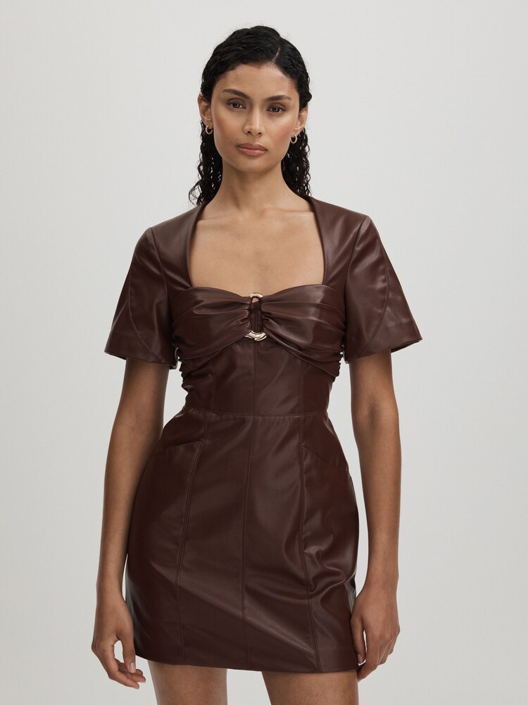 Rochie mini din piele artificială Amur