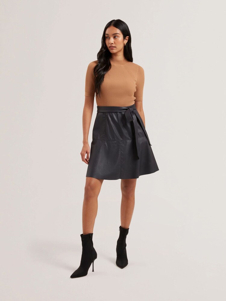 RochieTed Baker Oliyia tricotate CorsetMini piele
