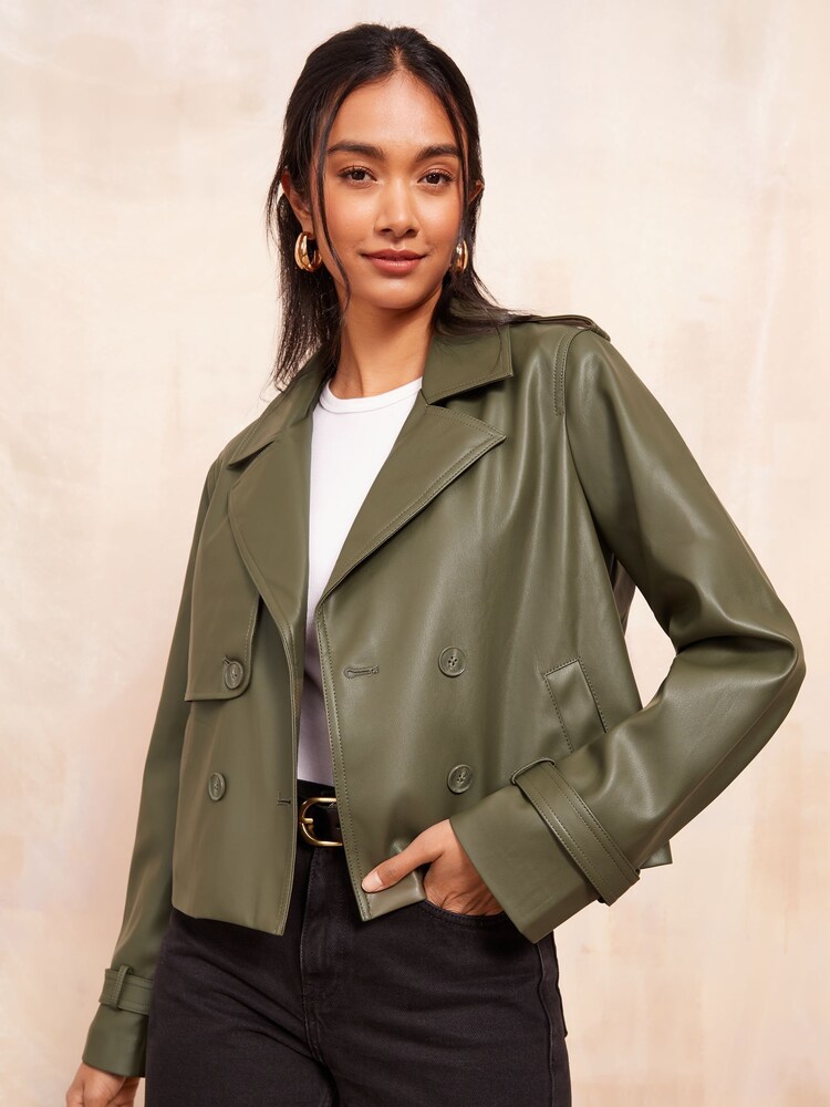 Jacheta Friends Like These Faux Short Trench Jachetă piele