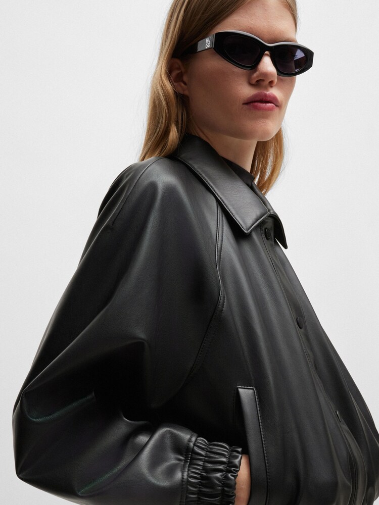 Jachetă HUGO Albastru cu logo-ul spate În Imitație Piele piele