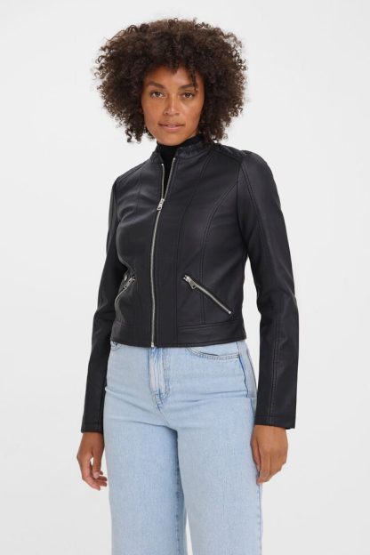 Jachetă din piele sintetică Vero Moda 100% bumbac