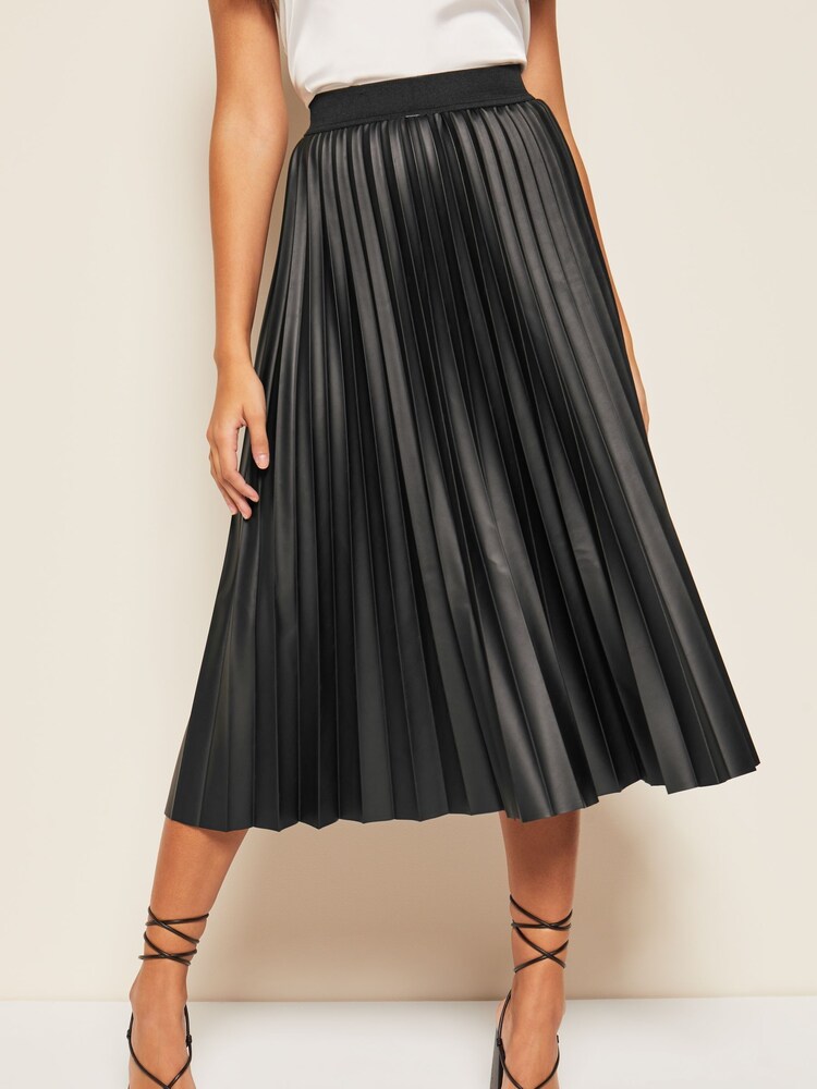 Fusta Friends Like These Plisat Summer Midi piele