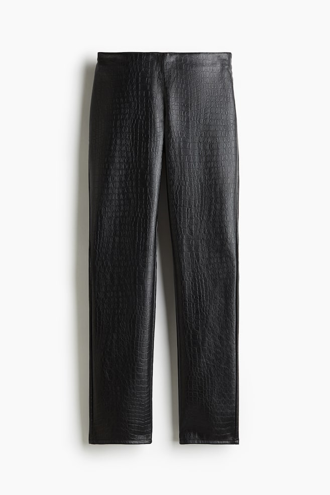 Pantaloni piele H&M - Pantaloni peliculizați Straight