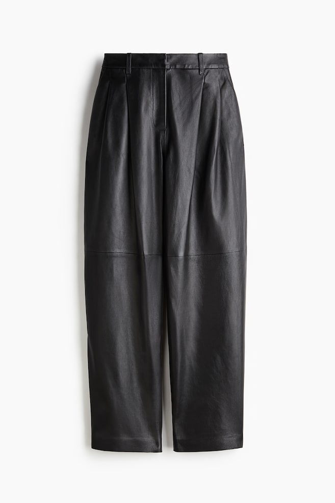 Pantaloni piele H&M - Pantaloni din piele cu croială lejeră