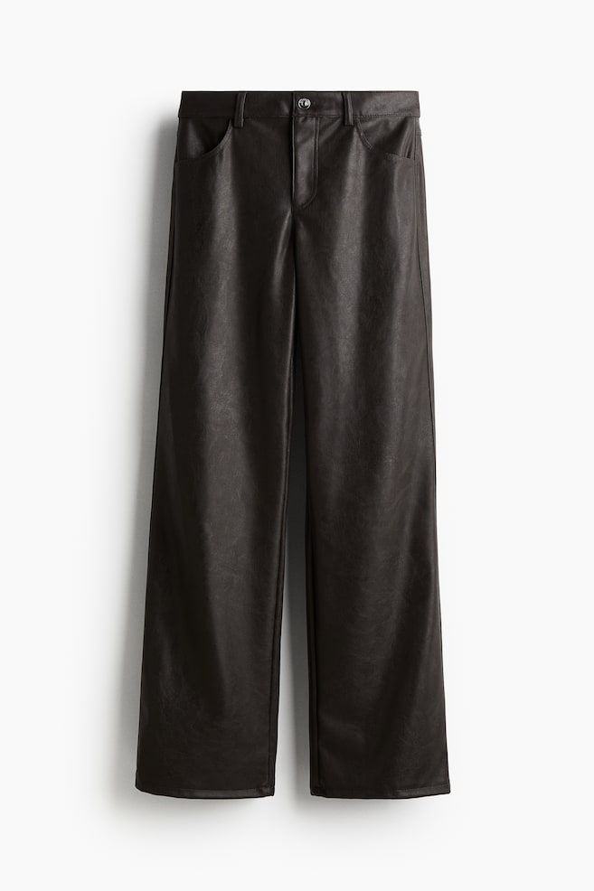 Pantaloni piele H&M - Pantaloni peliculizați Straight